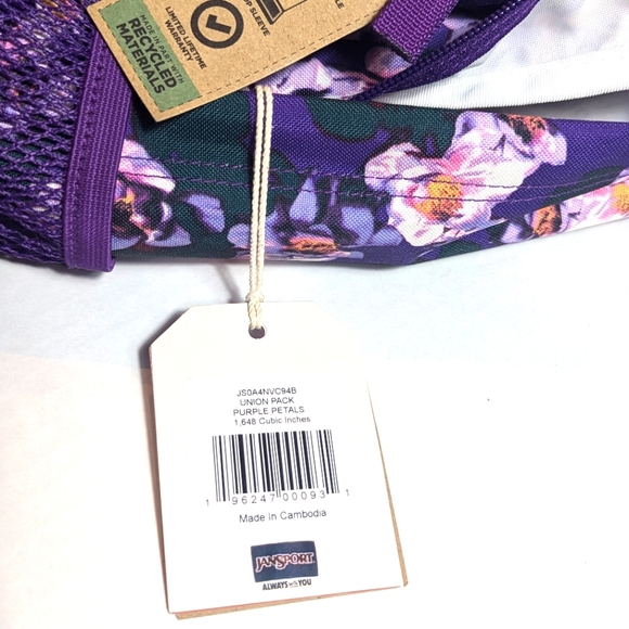 JanSport Union Pack in Purple Petals - Picture 10 of 13